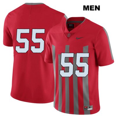 Men's NCAA Ohio State Buckeyes Malik Barrow #55 College Stitched Elite No Name Authentic Nike Red Football Jersey WV20H73SL